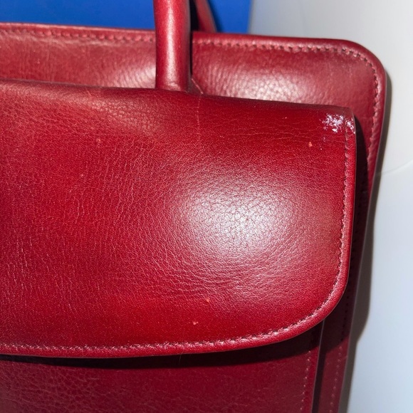 Franklin Covey Burgundy Leather Satchel - Picture 2 of 16